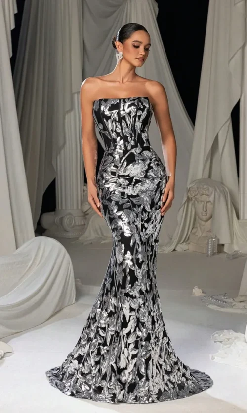 Obsidian Bloom — Gown Dress