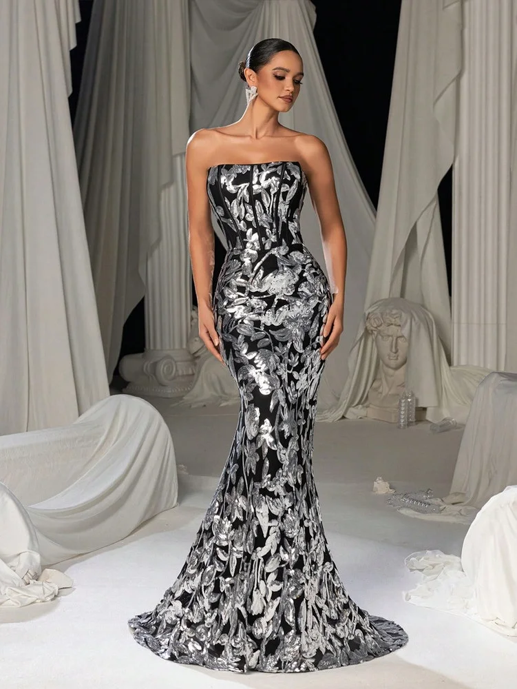 Obsidian Bloom — Gown Dress
