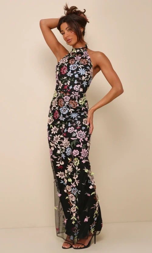 Halter Floral — Maxi Dress