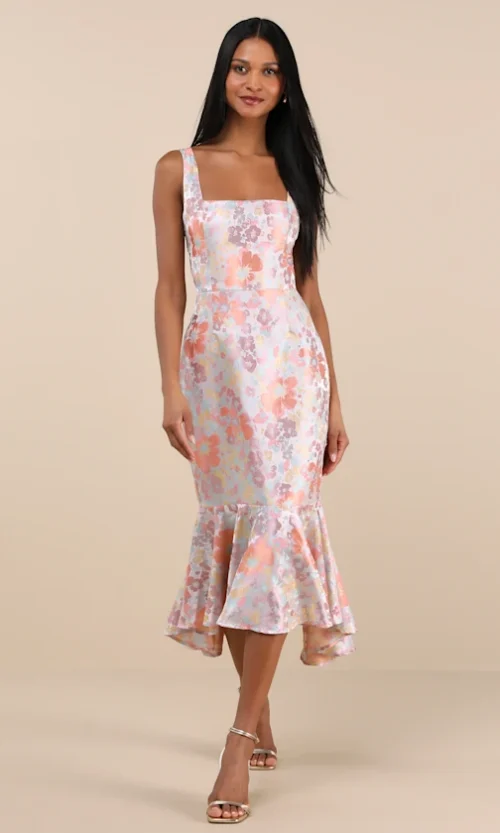 Soft Petals — Midi Dress